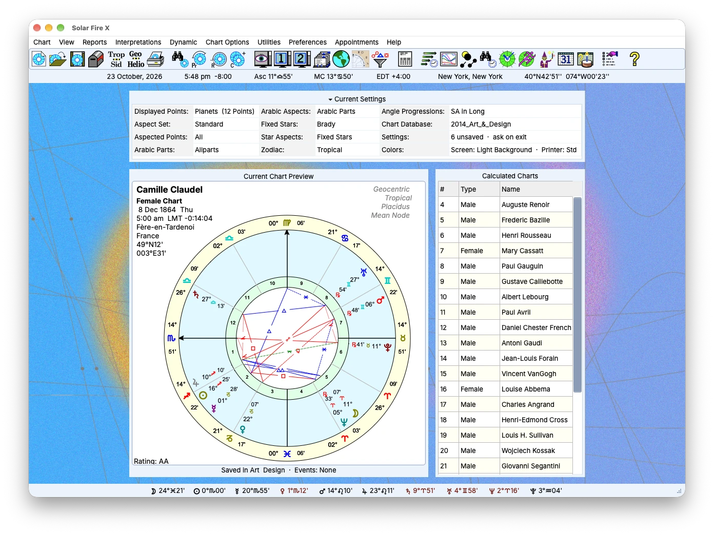 Solar Fire X: The chart workspace