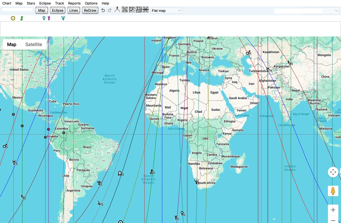 Solar Maps in Solar Fire X