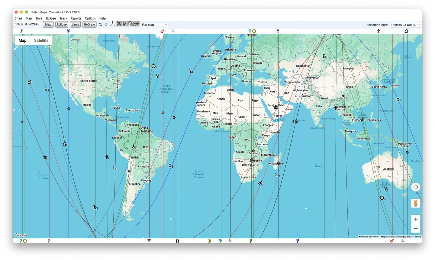 Solar Fire X: World map